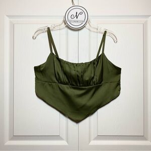 GARAGE Juniors Cropped Top Olive Green Color Size M